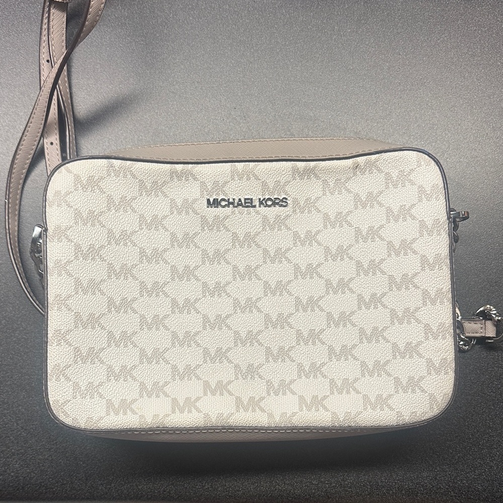 Michael Kors Women's Monogram Grey Crossbody Bag